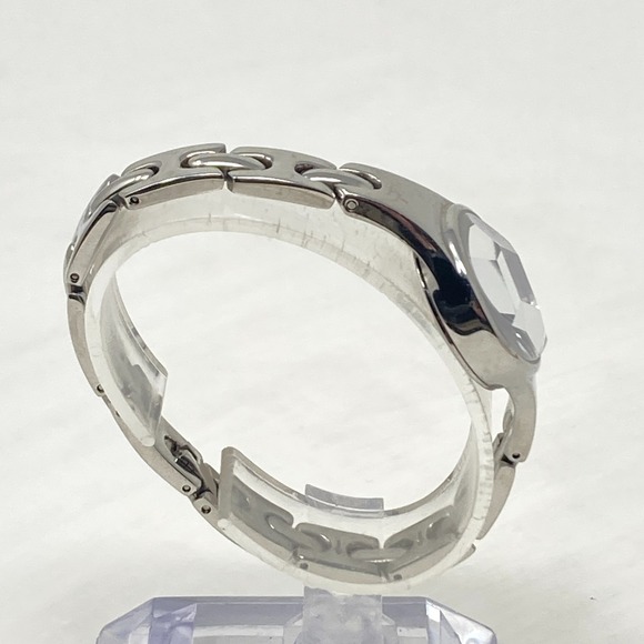 Fossil F2 Watch Women 23mm Silver Tone Purple Faceted Dial 30M New Battery 6.25" - Picture 8 of 15